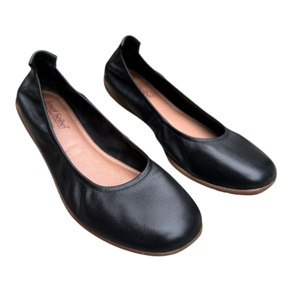 Josef Seibel Fenja Black Leather Comfortable Flats Women’s | Size 36